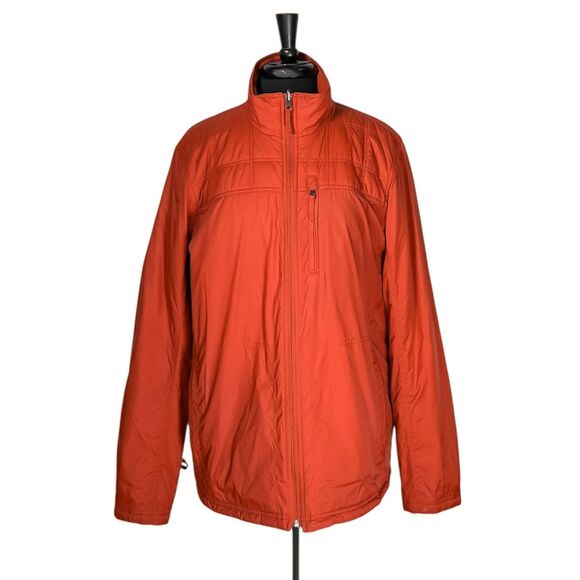 L.L. Bean Men's Puffer Jacket Orange Zip Outdoor Hiking Insulated Windbreaker M - Picture 1 of 12